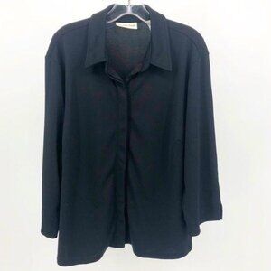 Amanda Smith Blouse Button Front Black Medium